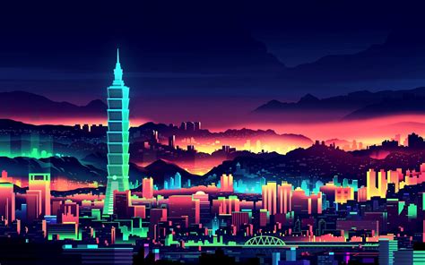 Customize and personalise your desktop, mobile phone and tablet with these free wallpapers! Neon City Wallpaper 2880 x 1800 : wallpaper