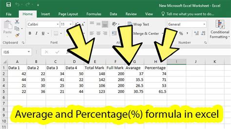 Average And Percentage Formula In Excel Youtube