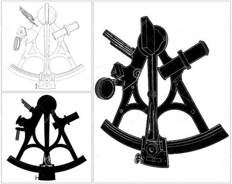 antique sextant isolated illustration vector stock vector illustration of isolated graduation