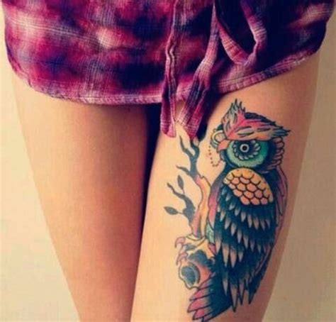45 Thigh Tattoo Ideas For Girls Tattoos For Women Owl Tattoo Girl