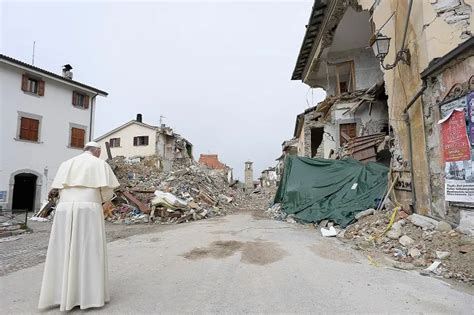 Pope Francis Makes Surprise Visit To Amatrice To Pray For Earthquake