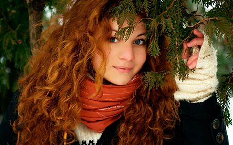 Girl Redhead Hair Winter Smile Wallpaper Coolwallpapersme