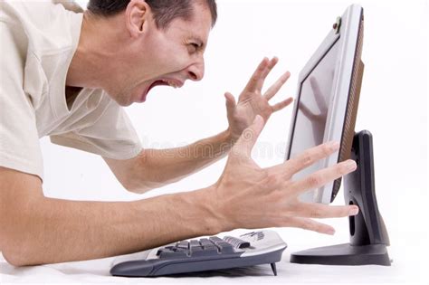 Frustrated Person With Computer
