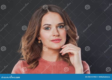 Cheerful Female Face With Natural Clear Skin Without Retouch Young