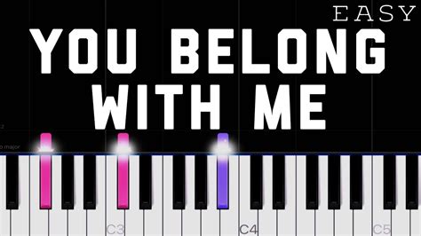 Taylor Swift You Belong With Me Easy Piano Tutorial Youtube