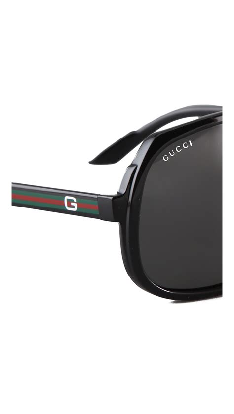 gucci oversized aviator sunglasses in black lyst