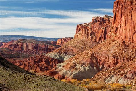 Usa Utah Capitol Reef National Park Waterpocket Fold Formations And