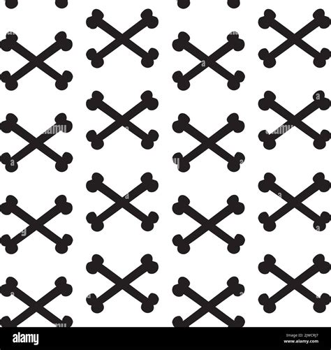 Vector Seamless Pattern Of Hand Drawn Doodle Sketch Crossed Bones