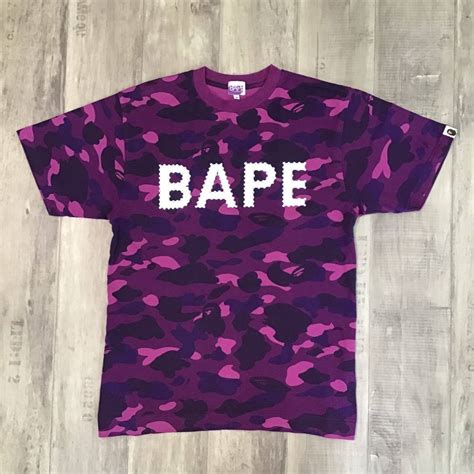 Bape Bape Swarovski Bape Logo Purple Camo T Shirt Grailed