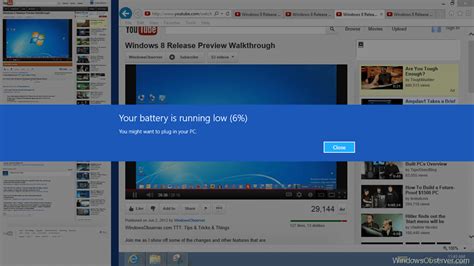 Low Battery Warning On Surface Rt Not Working For All