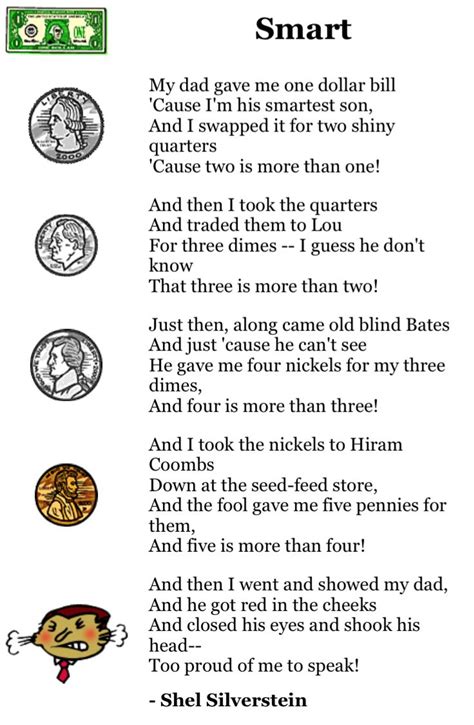 Money Poem Called Smart I Did This With My 2nd Graders They Loved