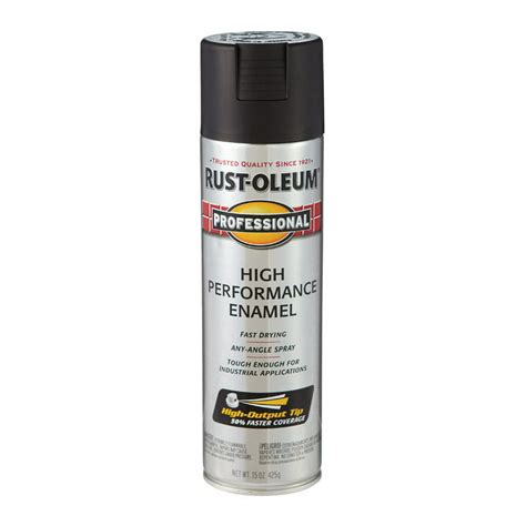 Rust Oleum Professional Flat Black Spray Paint 15 Oz Case Of 1