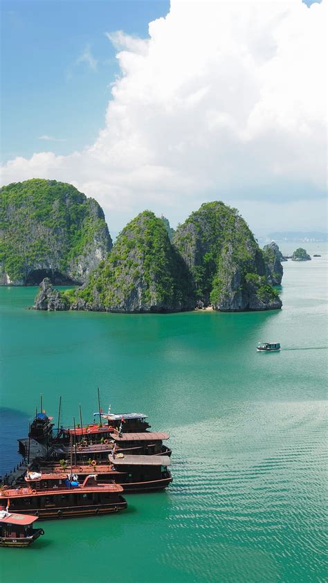 Ha Long Bay Halong Bay Vietnam Mountains Cruise Travel Rest