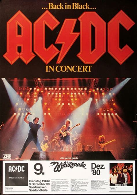 It's a poster i've created for my living room. AC/DC - Back In Black, Saarbrücken 1980 - Konzertplakat ...