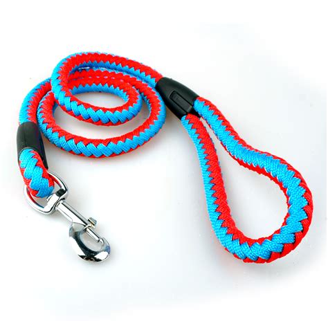 Braided Nylon Rope Dog Leash Heavy Duty Strong Pet Walking Leads For