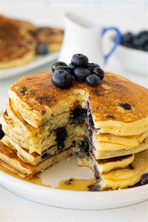 The Best Fluffiest Blueberry Pancakes Ever The Kitchen Magpie