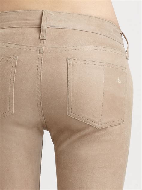 Rag Bone Leather Skinny Jeans In Nude Natural Lyst