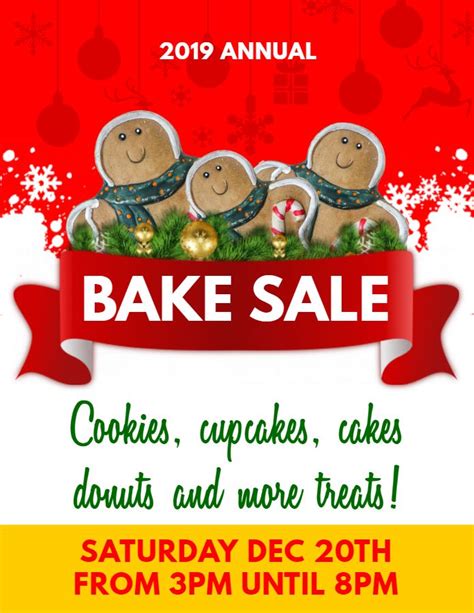 Printable Christmas Bake Sale Ad Flyer Template Bake Sale Flyer Bake