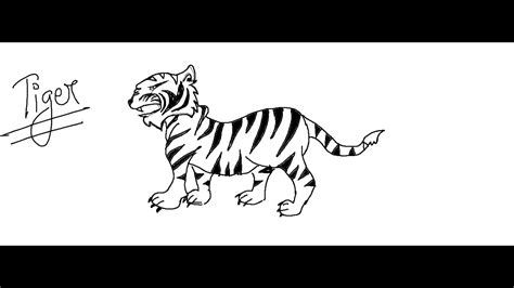 Time to draw the legs, our tiger is. Easy Kids Drawing Lessons : How to Draw a Cartoon Tiger ...