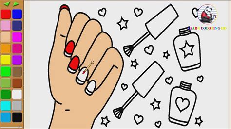 How To Draw Cute Nails And Nail Polish Easy Step By Step Youtube