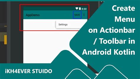 Android How To Create Menu In Actionbar Or Tool Bar With Kotlin