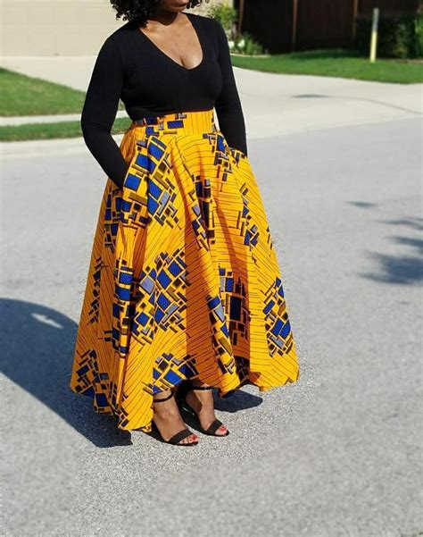 Jupe De Tissu Africain De Salut Bas Maxi Cercle Jupe Etsy African Fashion Skirts African