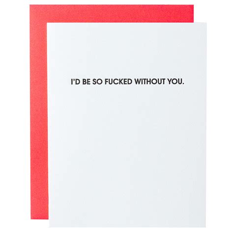 fucked without you letterpress card chez gagné