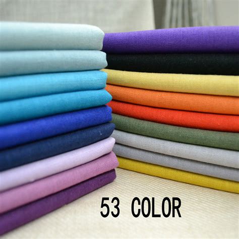 53color Solid Color Nature Linen Cotton Fabric Tablecloth Cushion Cover
