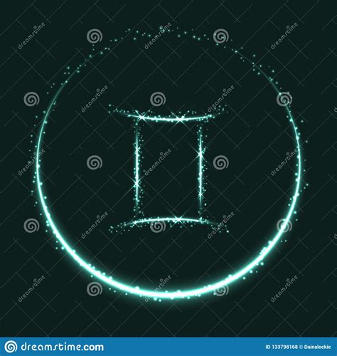 Shiny Vector Astrological Symbol Of Gemini Stock Vector Illustration