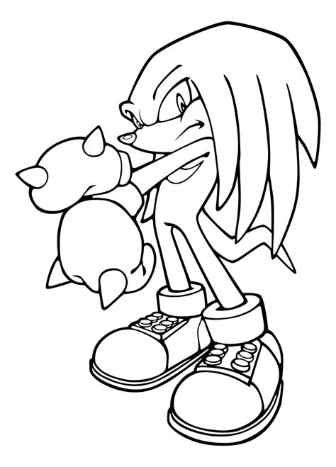 Раскраска Sonic The Hedgehog Наклз защитник Мастер Изумруда