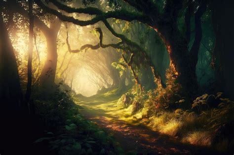 Premium Ai Image Dark Forest Fantasy