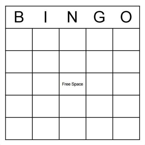 Bingo Word Template With Blank Bingo Card