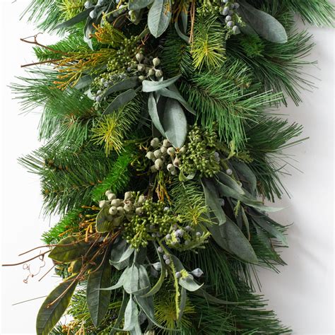 Seeded Eucalyptus And Christmas Pine Winter Teardrop Holiday Swag Darby
