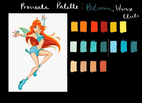 Procreate Palette Bloom Winx Club Inspired Color Scheme Etsy