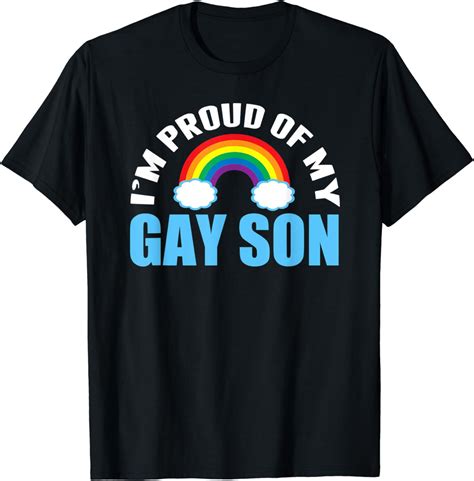 i m proud of my gay son lgbtq mom or dad t shirt amazon de fashion