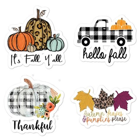 Stickers Fall Sticker Pack Hello Fall Stickers Planner Etsy