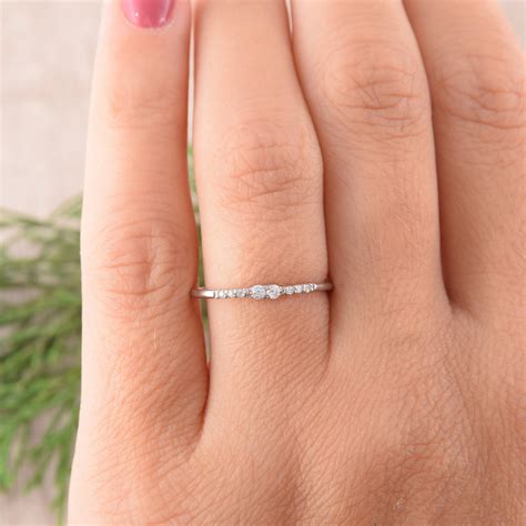Womens Minimalist Promise Ring Small Dainty Promise Ring For Etsy