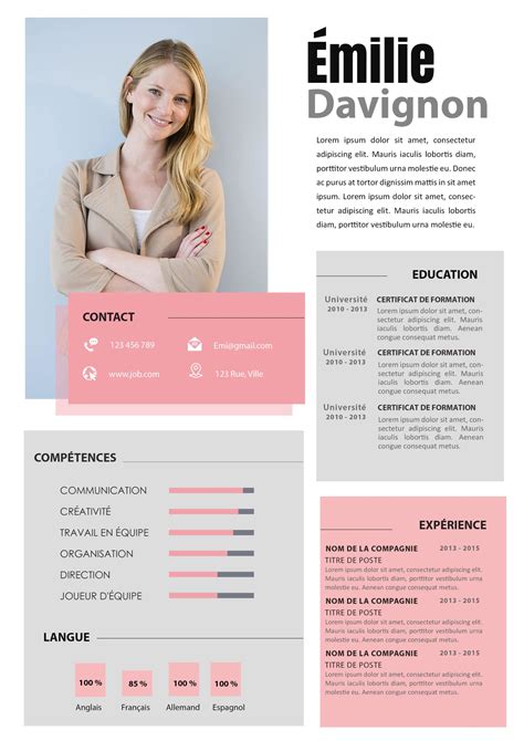 Modele De Cv 100 Exemples De Cv Gratuits Word Images