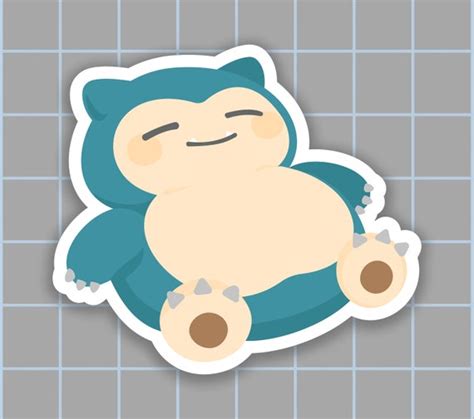 Snorlax Sticker Video Game Stickers Laptop Stickers Aesthetic Etsy