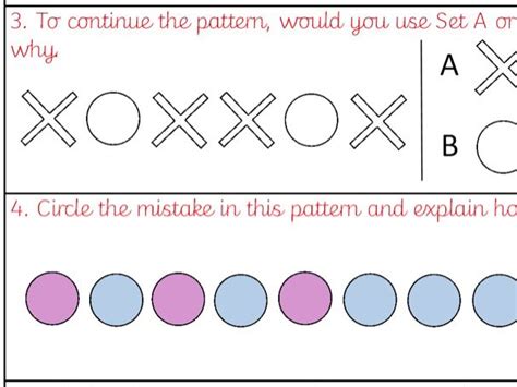 Year 2 Repeating Patterns And Sequences Reasoning Low Ability
