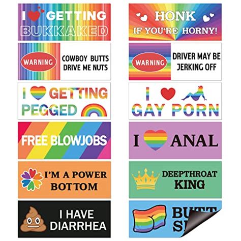 Pcs Funny Gay Lgbt Prank Bumper Stickers Rainbow Car Magnetic Bumper