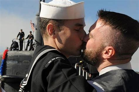 Gay Male Couple S First Kiss Makes Navy History Nbc News