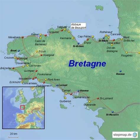 Stepmap Bretagne 2014 Landkarte Für Frankreich