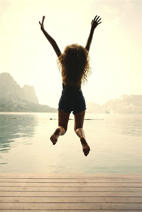 Happy Woman Jumping With Joy Premium Photo Rawpixel