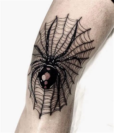 Details 61 Spider Web Knee Tattoo Latest Incdgdbentre