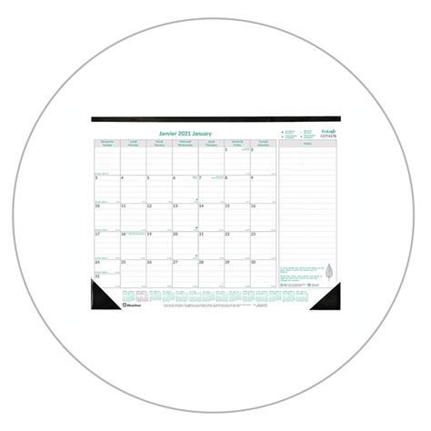 Ecologix Monthly Desk Pad Calendar 2021 Mbc
