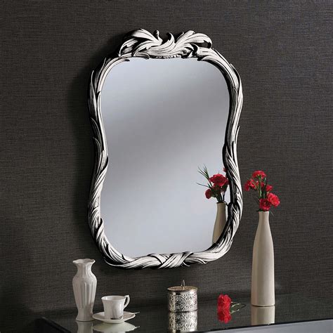Decorative Silver Ornate Oval Wall Mirror | Silver Oval Wall Mirror