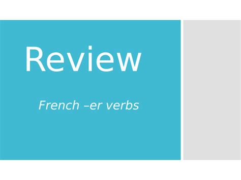 Review Er French Verbs Teaching Resources