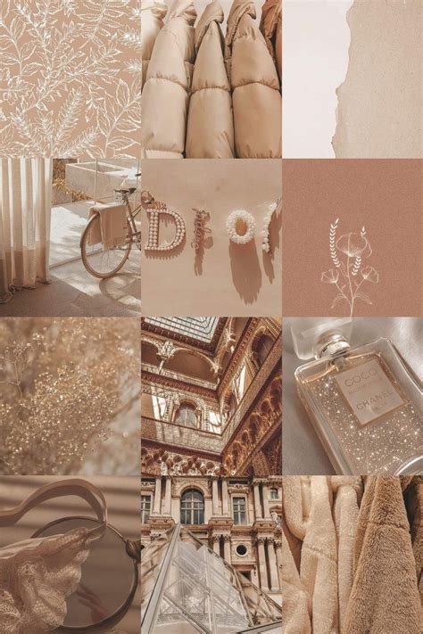 100 Pcs Soft Beige Wall Collage Kit Neutrals Aesthetic Etsy Soft