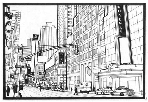 More images for dessin d'une ville en perspective » dessin de new york | Coloriage paris, Croquis d ...